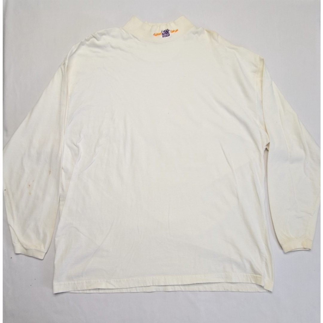 Vintage Lsu National Classic Shirt Mock Neck White Long Sleeve 2000s Mens Xl Tee